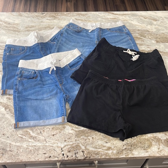 Other - Group of five girls shorts. 3 denim and 2 black pairs.  All in great condition.
